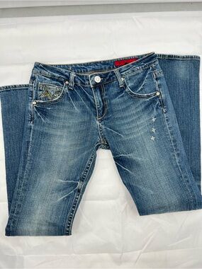 153 Vigoss Juniors Distressed Blue Denim Jeans size 9